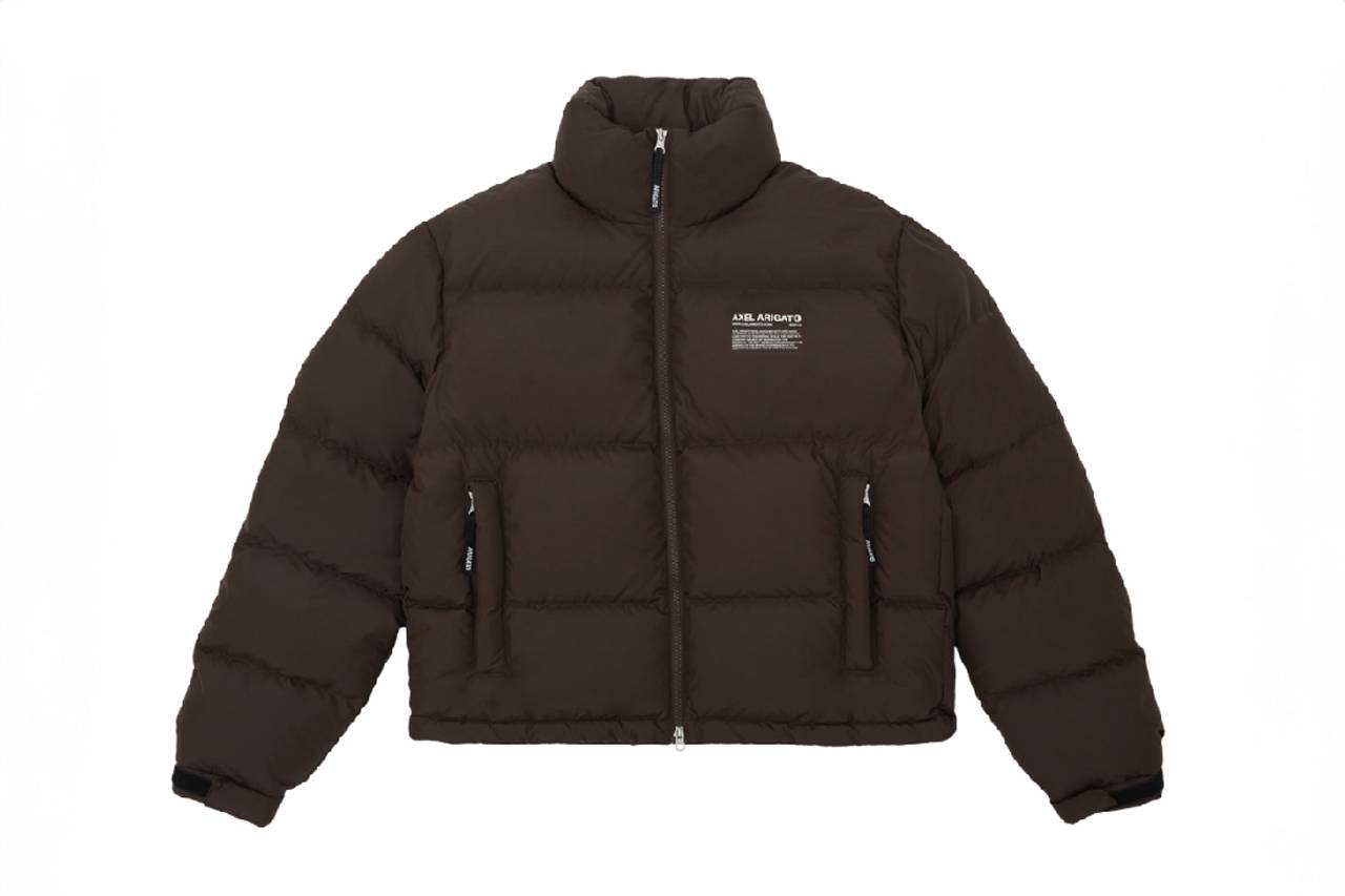 axel arigato area lo patchwork varsity jacket streetwear puffer down coat observer sneaker sweatshirt fall winter 2023 gifting 